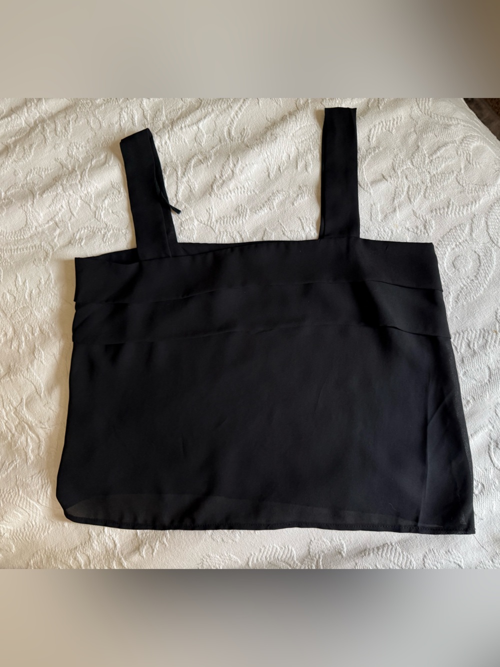 1970s Andrée Gaye The Shirt Off My Back Sheer Box slightly cropped Flowy black